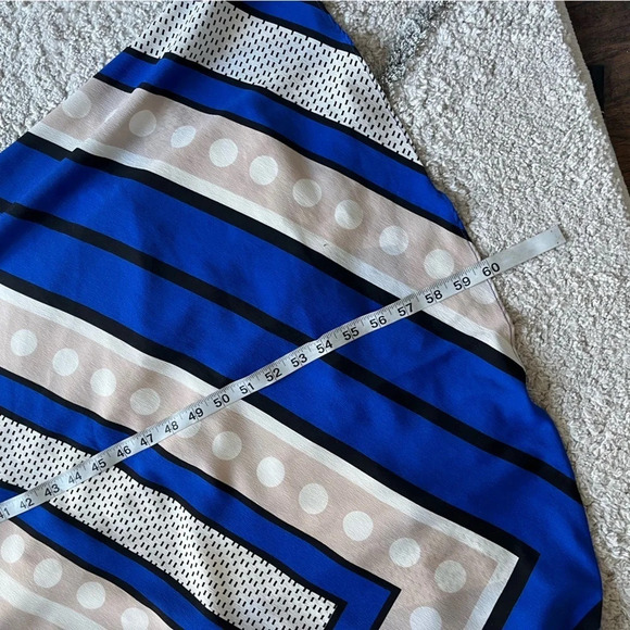 ELIZA J long maxi Halter Dress blue cream tan black 2 - Picture 8 of 14